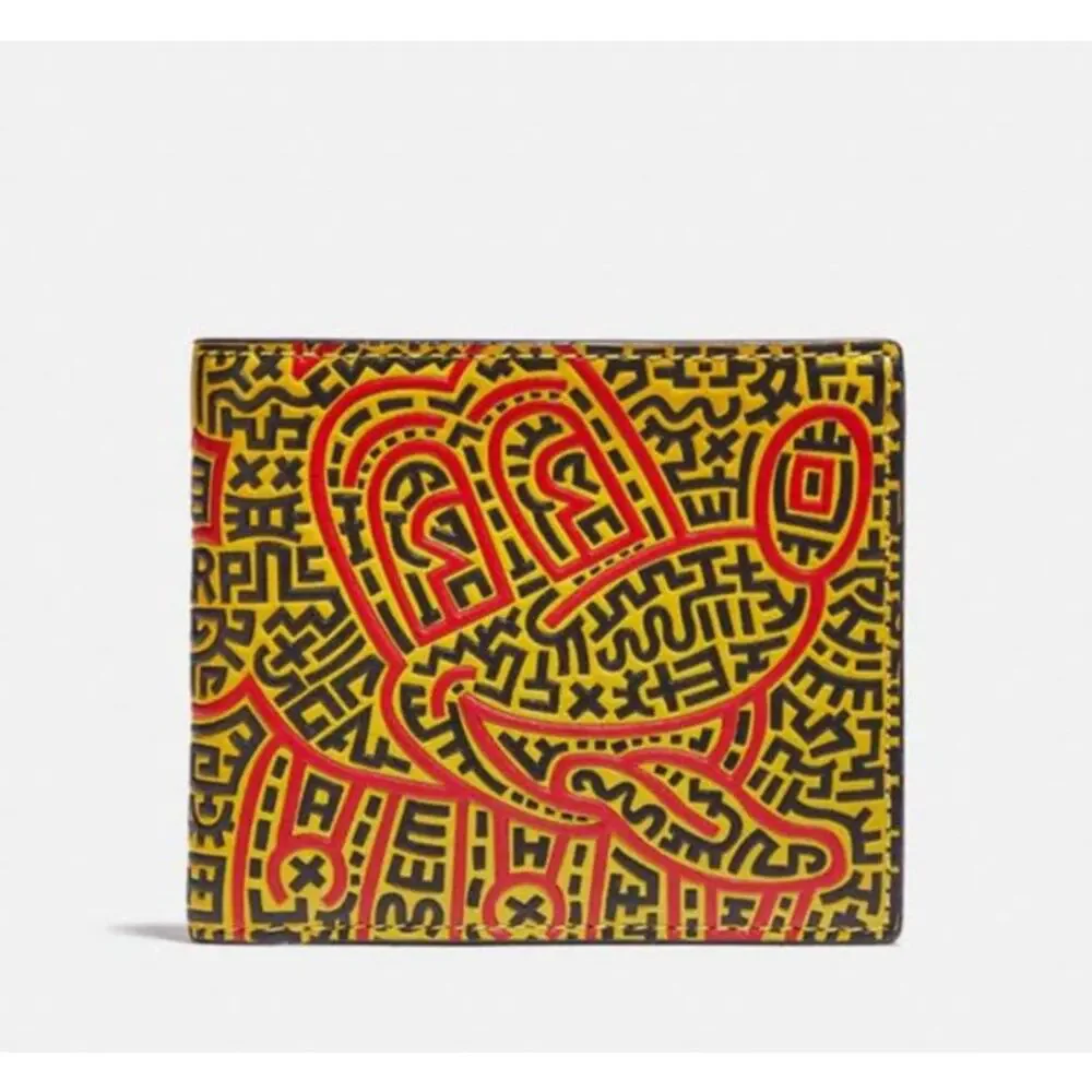 Coach Mickey Mouse X Keith Haring Billfold Wallet